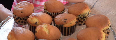 les muffins au chocolat